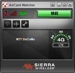 AirCard Watcher 全画面モード(アイドル時)