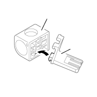 USB挿入部の下部を差し込む