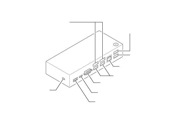 USB Type-C ドック背面