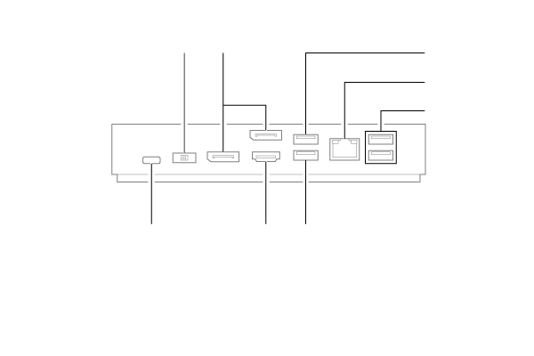 USB Type-C拡張ドック背面