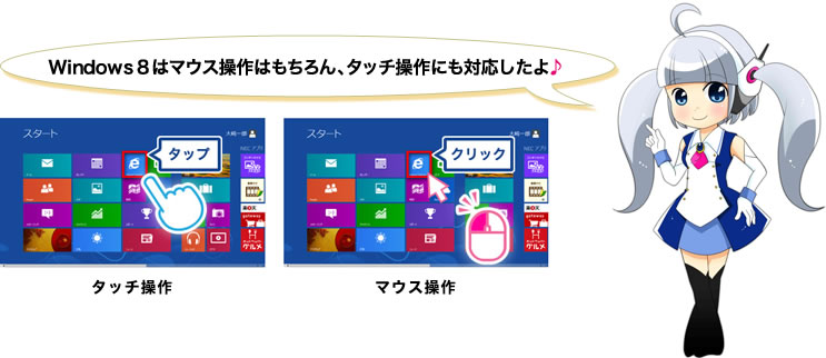 Windows 8 ̓}EX͂A^b`ɂΉ^b`@}EX