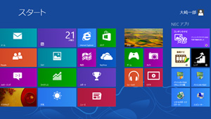 Windows 8 新しいユーザーインターフェイス イメージ