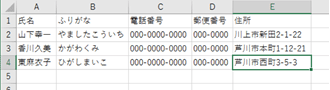 氏名や住所を入力します