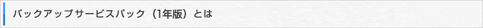 バックアップサービスパック（1年版）とは