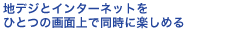 地デジとインターネットをひとつの画面上で同時に楽しめる