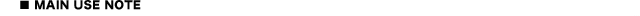 MAIN USE NOTE
