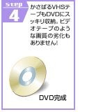 STEP4�@�����΂�VHS�e�[�v��DVD�ɃX�b�L�����[�B�r�f�I�e�[�v�̂悤�ȉ掿�̗򉻂�����܂���!