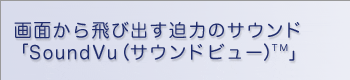 画面から飛び出す迫力のサウンド「SoundVu（サウンドビュー）(TM)」