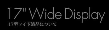 17 Wide Display 17型ワイド液晶について