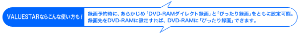 VALUESTARȂ炱ȎgI ^\񎞂ɁA炩߁uDVD-RAM_CNg^vƁu҂^vƂɐݒ\B^DVD-RAMɐݒ肷΁ADVD-RAMɁu҂^vł܂B